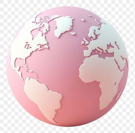 Planet Earth Aesthetic, Pink Globe, Pink Earth, Planet Planet, World Png, 3d Globe, Earth 3d, Pink Planet, Aesthetic Iphone