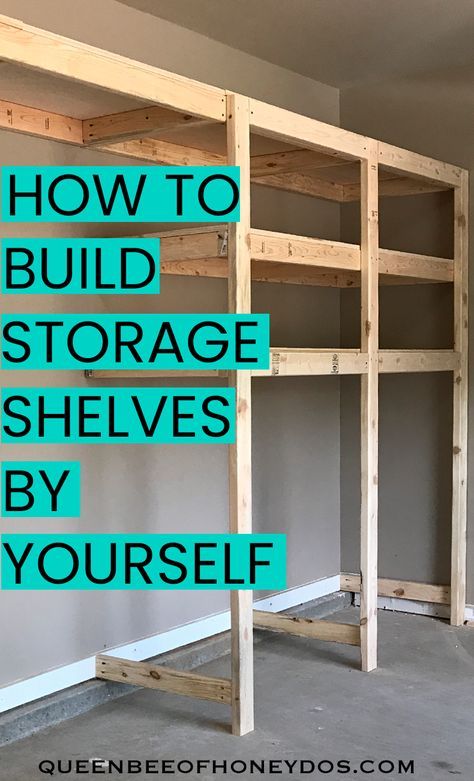 Build Storage Shelves, Garage Kasten, Build Garage, Garage Storage Inspiration, Plan Garage, Garage Organization Tips, Diy Storage Shelves, Garage Organisation, Garage Workshop Organization