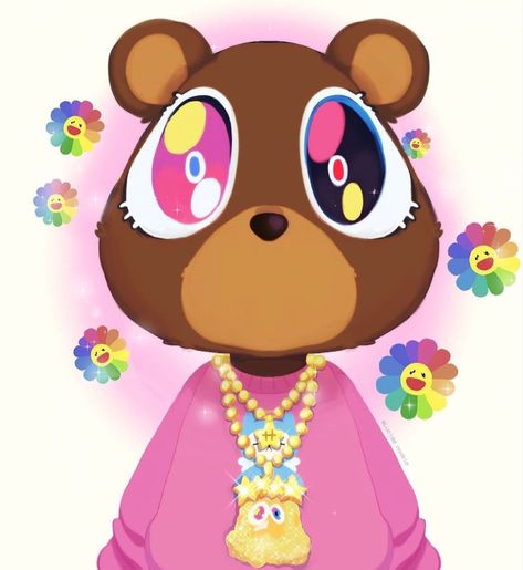 Kanye West Bear, Graduation Bear, Pretty Wallpaper Ipad, Art Toys Design, Graffiti Doodles, Album Art Design, Graffiti Style Art, Cute Canvas Paintings, Swag Cartoon