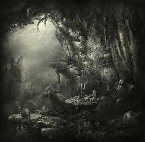 B&W Surrealism on Behance Surrealism Dark, Surreal Black And White, Surreal Black And White Photography, Graphite Surrealism, Dark Surrealism Oil Painting, Dark Landscape, Heroic Fantasy, Hieronymus Bosch, Surrealism Painting