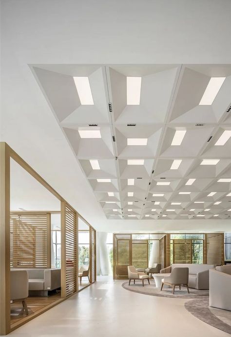 Banquet Hall Ceiling Design, Atrium Design, Lobby Interior Design, Interior Ceiling Design, Modern Office Space, Ceiling Art, Zhuhai, Ceiling Design Modern, Ceiling Detail