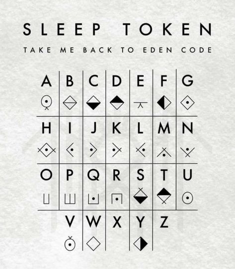 Sleep Token Alphabet Take Me Back To Eden, Symbols Meaning, Back To Eden, Badass Drawings, Lyric Tattoos, Sharpie Tattoos, I Love Sleep, Sleep Token, S Alphabet