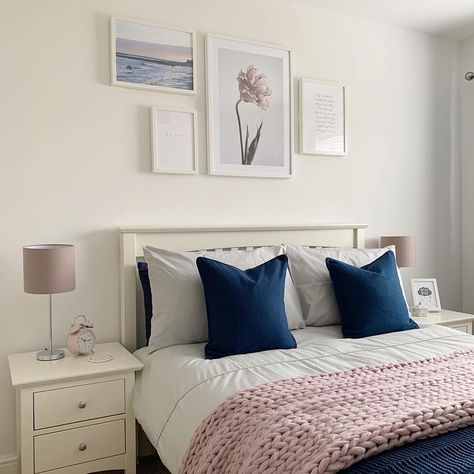 Navy Pink Gray White Bedroom, Navy Grey And Blush Bedroom, Blue Pink And Beige Bedroom, Pink And Indigo Bedroom, Navy Blue White Grey Pink Bedroom, Navy And Blush Bedroom Ideas, Navy And Pink Bedding, Navy Blue And Pink Bedding, Navy Pink Bedroom Ideas