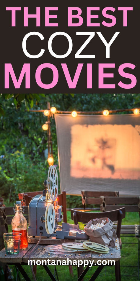 The VERY BEST Hygge Movies to Watch | Montana Happy Best Winter Movies, Movies To Watch In Winter, Clean Movies For Adults, Cozy Movies To Watch, Feel Good Movies List, Hygge Movies, Winter Movies List, Cozy Movie Night Aesthetic, Hygge Spring