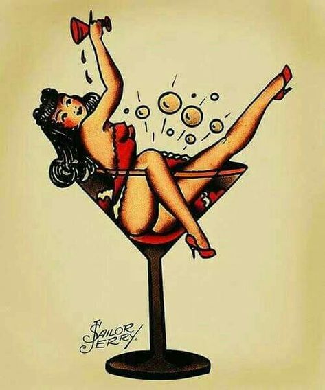 Sailor Jerry Flash, Sailor Jerry Tattoo Flash, Jerry Tattoo, Sailor Tattoos, Pin Up Girl Tattoo, Sailor Jerry Tattoos, Art Flash, Traditional Sleeve, Pinup Art