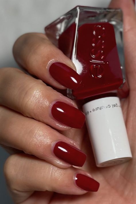 Cherry Red Nails — Lots of Lacquer Dark Cherry Red Nail Polish, Cherry Red Nail Polish, Cherry Red Nail, Opi Red Nail Polish, Red Nails Inspo, Cherry Red Nails, Opi Red, Nail Color Ideas, Essie Gel Couture