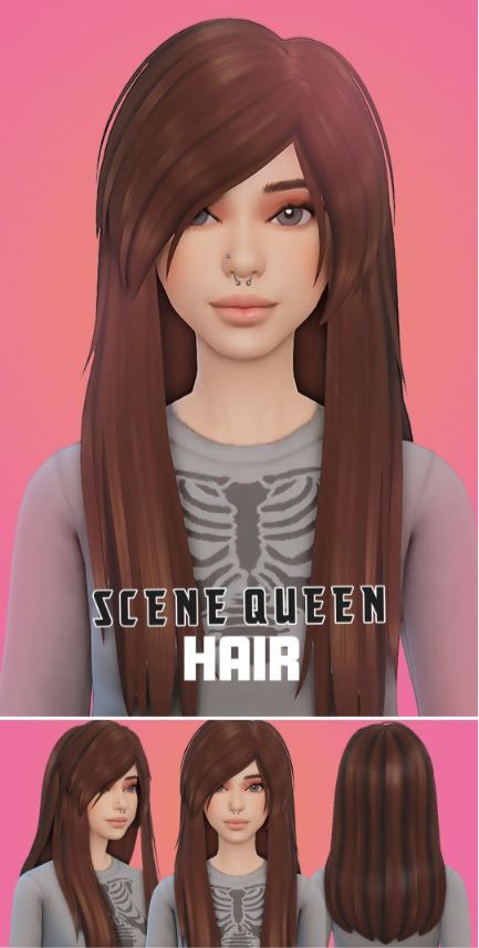 female sim with long straight hair and bangs Sims 4 Braided Ponytail, Sims 4 Fan Made Worlds, Sims 4 Fringe Cc, Maxis Match Sims 4 Cc Lips, Sims 4 Piercing Cc Maxis Match, Eye Bags Sims 4, Sims 4 Hair Side Part, Sims 3 Objects, Sims 4 Garfield Cc