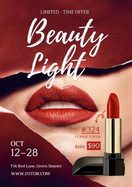 Cosmetics Creative Ads, Cosmetics Poster Design, Flyers Design Ideas, Free Poster Templates, Poster Cosmetic, Cosmetic Poster, Lips Poster, Custom Perfume, Makeup Poster