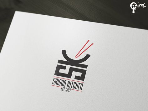 Unique & smart logo design for Saigon Kitchen, an Asian restaurant located… Your logo is an investment in your brand's future. Let's make sure it's worth every penny. Asian Restaurant Branding Design, Asian Food Logo Design, Asian Branding Design, Chinese Restaurant Logo Design, Asian Food Branding, Chinese Food Logo Design, Asian Restaurant Logo Design, Kitchen Logo Design Branding, Traditional Food Logo