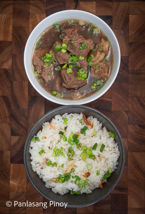 Beef Pares sa Kanto - Panlasang Pinoy Pares Recipe Beef, Stew And Rice, Silog Meals, Beef Pares, Meat Stew, Spaghetti With Ground Beef, Beef Stir Fry Recipes, Garlic Rice, Using A Pressure Cooker