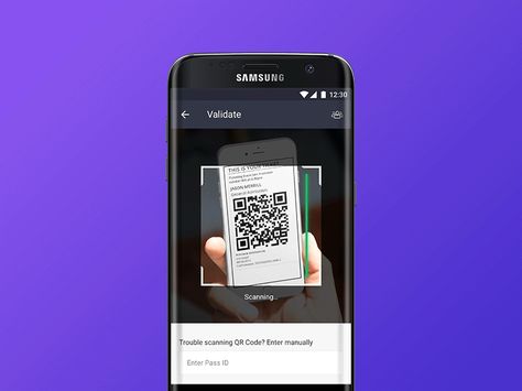 Qr scanner Mobile App Design Templates, Qr Code Scanner App, Qr Scanner, Qr Code Scanner, App Design Layout, Scanner App, Ux Mobile, Ticket Design, Mobile Interface