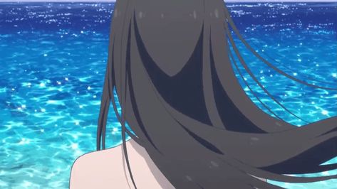 Mermaid Banner Discord, Anime Ocean Gif, Anime Water Gif, Blue Anime Gif, Ocean Gif, Reina Kousaka, Water Gif, Hair Gif, Pirate Princess