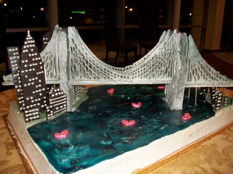 Brooklyn Bridge cake. Bridge Cake, Dream Master, Desert Decor, Cake Designs Images, Surprise Party, Electronic Engineering, Article Design, Nightmare On Elm Street, Cake Decor