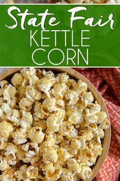 Sweet Kettle Corn Recipe, At Home Kettle Corn, Make Kettle Corn At Home, Best Kettle Corn Recipe, Home Made Kettle Corn, Kettle Popcorn Recipes, Easy Kettle Corn Recipe, Homemade Kettle Corn Recipe, How To Make Kettle Corn