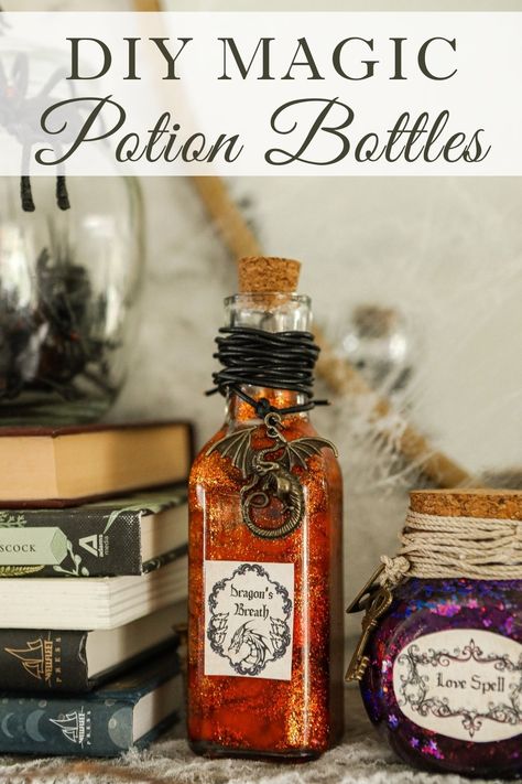 DIY Magic Potion Bottles Ethereal Mushrooms, Harry Potter Potions Diy, How To Make Potions, Potions Recipes, Make Your Own Labels, Halloween Potion Bottles, Harry Potter Potions, Witch Potion, Potion Labels