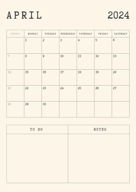 Typewrite Retro Calendar 2024 Year Planner - Templates by Canva Retro Calendar, Free Printable Calendar Templates, Calendar Design Template, 달력 디자인, Study Planner Printable, Monthly Planner Template, 2024 Year, Weekly Planner Template, Notes Planner