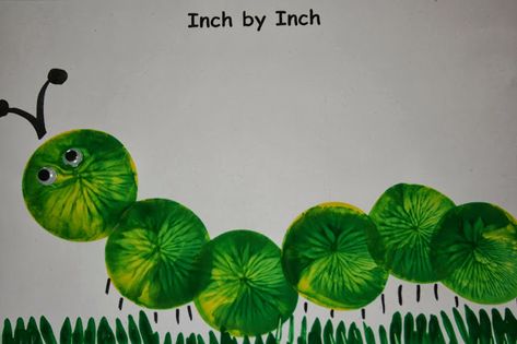 Inchworm Craft, Paint Balloons, Potato Stamping, Kindergarten September, Letter I Crafts, Balloon Painting, Alphabet Crafts, Painting Activities, Preschool Art Activities