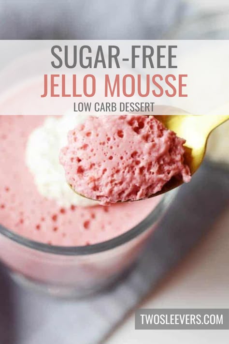 This Sugar Free Jello Mousse is one of my favorite jello dessert recipes, made with just a handful of ingredients. It's sure to become a standby dessert for those times when you just need to have a keto dessert. Diet Jello Desserts, Recipes With Jello Pudding, Keto Jello Cheesecake Recipes, Jello Protein Pudding, Jello And Cottage Cheese Dessert, Keto Jello Dessert, Sugar Free Jello Cheesecake Recipes, Keto Jello Mousse, Sugar Free Jello Recipes