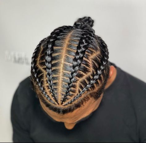 Corn Rows Braids Men, Male Prom Hairstyles, Simple Braid For Men, Braided Back Hairstyles Men, Canerow Hairstyles For Men, Braids With Fade Men Black, 4 Mens Braids, Men's Braided Hairstyles, Braids With Tapered Sides And Back Men