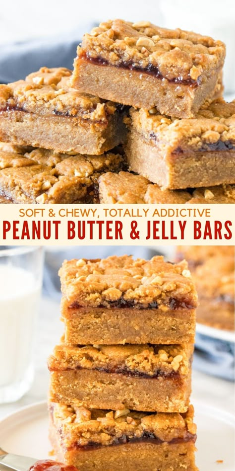 Peanut Butter Jelly Bars, Peanut Butter And Jelly Bars, Jelly Bars, Jam Bars, Dessert Oreo, Chewy Peanut Butter Cookies, Peanut Butter Cookie Dough, Desserts Keto, Peanut Butter Cookie