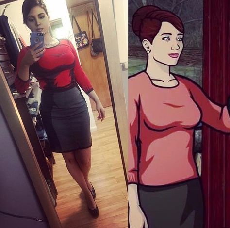 Cheryl Tunt Cheryl Tunt, Archer Cartoon, Archer Fx, Archer Costume, Gamer Girl Outfit, Cell Shading, Black Cosplayers, Cartoon Makeup, Cosplay Tutorial