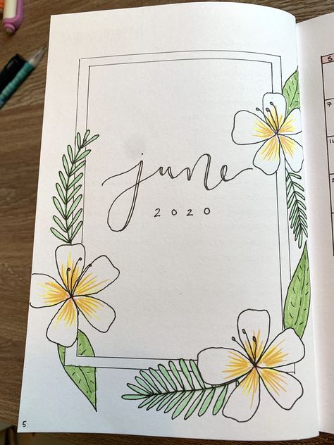 Aesthetic Border Drawing, Assignment Index Page Design, Journal June Ideas, Background Designs For Projects Creative, Summer Assignments Cover Page, Tropical Border Design, Drawing Border Ideas, Boders Idea For Project Aesthetic, Summer Border Design