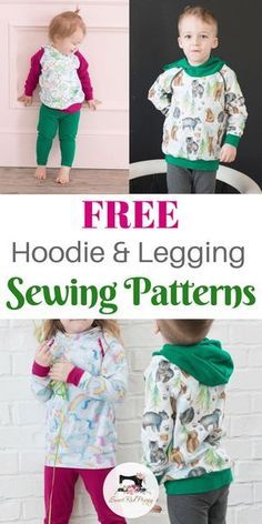 Free Hoodie And Leggings PDF Sewing Patterns Plus Video Tutorial Hoodie And Leggings, Beginner Sewing Projects Easy, Leftover Fabric, Sewing Projects For Beginners, Sewing Skills, Leggings Kids, Love Sewing, Sewing For Beginners, Learn To Sew