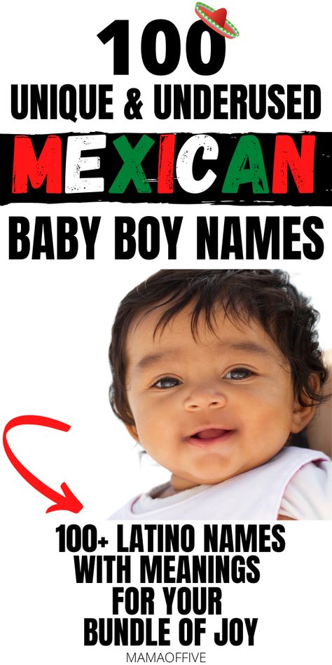 Check out this massive list of Mexican Baby Boy Names! These are some of the top names from Mexico that are cute and unique. These are some of the best and most popular names, too. Choose an authentic Mexican name! Unique Mexican Names, Baby Boy Names In Spanish, Boy Names Hispanic Unique, Boy Names Spanish And English, Hispanic Names Boy, Hispanic Boy Names Unique, Cute Boy Names Spanish, Latino Names For Boys, Baby Boy Names Mexican