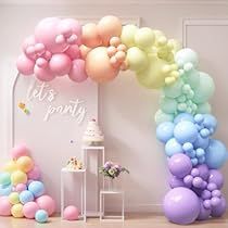 Pastel Rainbow Balloon Arch, Color Balloon Garland, Rainbow Theme Party Decorations, Colorful Birthday Party Decorations, Rainbow Balloon Arch, Balloon Arch Kit, Carnival Circus, Rainbow Theme Party, Colorful Birthday Party