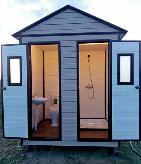 Outdoor Restroom Ideas, Outdoor Toilet And Shower Ideas, Outhouse Bathroom Ideas, Outdoor Toilet And Shower, Outdoor Changing Room, Outdoor Restroom, Outhouse Plans, Outhouse Bathroom, Outside Toilet