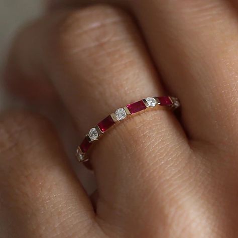 Ruby – FERKOS FJ Ruby And Diamond Ring Band, Stackable Wedding Ring, Ruby Band Ring, Ruby Wedding Band, College Rings, Stackable Rings Wedding, Ruby Bands, Ruby Ring Gold, Ruby Rings