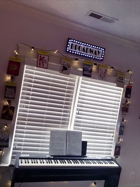 Broadway playbill display Musical Theater Bedroom Ideas, Broadway Playbills Display, Theatre Themed Bedroom, Musical Theatre Bedroom Ideas, Broadway Themed Bedroom, Broadway Bedroom Ideas, Theater Themed Bedroom, Musical Theatre Bedroom, Broadway Room Decor