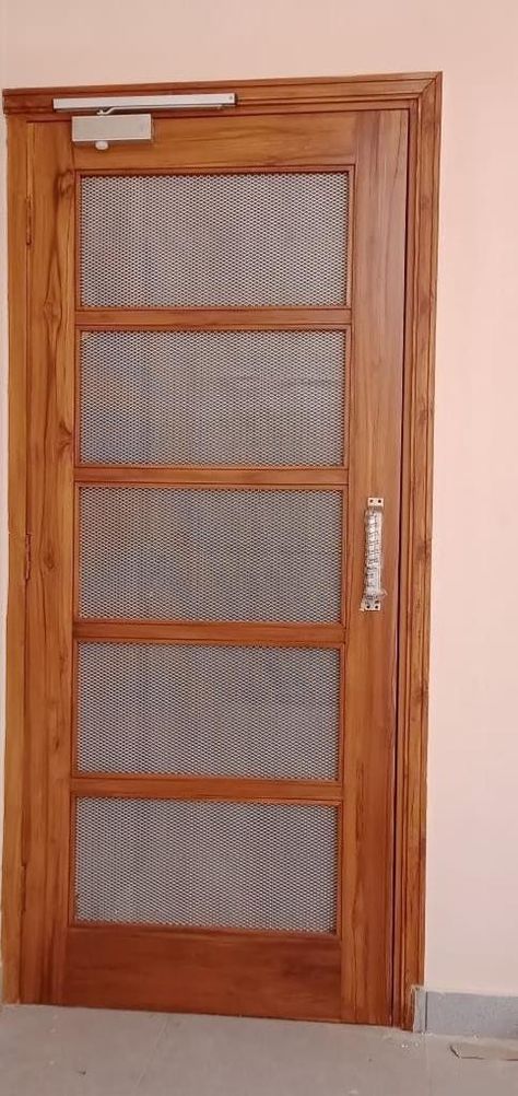 Single Net Door Design, Jali Door Design Modern Dabal Door, Main Jali Door Design Modern Wooden, Front Jali Door Design Modern, Latest Wooden Door Designs, Mesh Door Design Wooden, Main Door Jali Design Entrance, Front Jali Door Design, Jali Door Design Modern