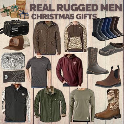 Real Rugged Men need Rugged Christmas Gifts. Durable, warm and comfortable! These are some of the best and widely used for men who love or work outdoors. Great styles and great deals! #outdoorclothing #outdoorsman #workingmen #holidaygiftsformen #founditonamazon #holiday #gifts Rugged Outdoorsman Style, Outdoorsman Style, Outdoorsmen Style, Men Christmas Gifts, Safari Outfits, Holiday Gifts For Men, Rugged Men, Rugged Style, Outdoor Men