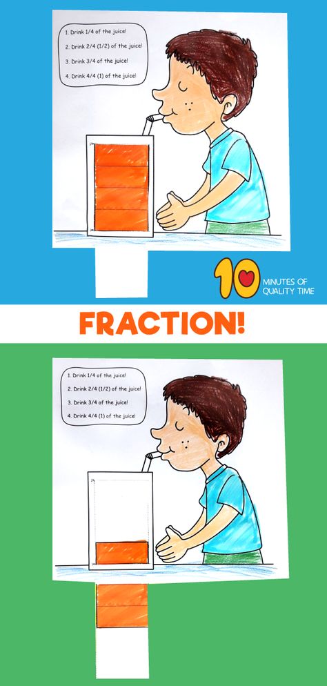 Fraction Craft, Fun Fractions Activities, Fractions Craft, Cat Drinking Milk, Fraction Art, Interactive Notebooks Templates, Fun Activities For Preschoolers, Drinking Milk, Fraction Activities