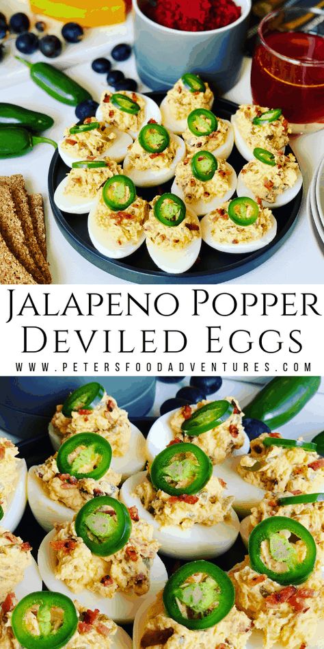 Jalapeno Popper Deviled Eggs, Smoked Deviled Eggs, Jalapeno Deviled Eggs, Devilled Eggs Recipe Best, Jalapeno Popper, Deviled Eggs Recipe, Smoked Food Recipes, Bacon Cheddar, Jalapeno Poppers