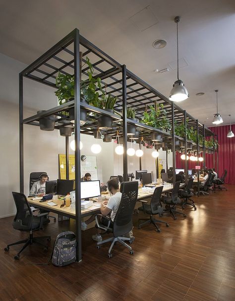 lagranja design create a leafy, light-filled office in barcelona Plant Office Design, Cool Office Space, Corporate Office Design, Office Space Design, Modern Office Design, Office Furniture Design, Office Layout, Open Office, Cool Office