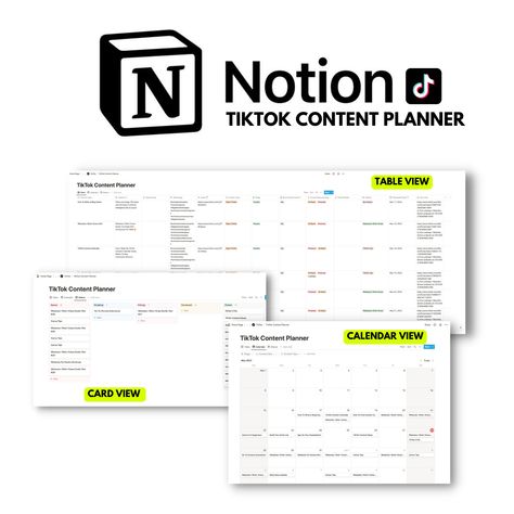 TikTok Content Calendar- Free Notion Template Tiktok Content Calendar, Social Media Content Calendar Template, Content Calendar Template, Marketing Checklist, Free Daily Planner, Tiktok Content, Tracker Free, Social Media Content Calendar, Marketing Calendar