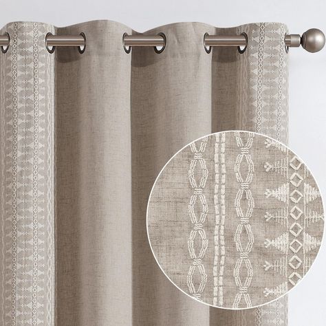 Farmhouse Curtains Living Room, Curtains For Bedroom Window, Bedroom Window Curtains, Farmhouse Living Room Curtains, Curtain Designs For Bedroom, Curtains Farmhouse, Farmhouse Window Treatments, Curtains Linen, Window Curtains Bedroom