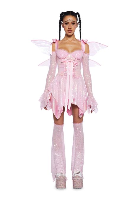 Awful Halloween Costumes, Halloween Costumes For Ladies, Go Go Costume, Fairy Leg Warmers, Cute Costumes Aesthetic, Fairy Costume Long Sleeve, Women Fairy Costume Halloween, Spooky Fairy Costume, Halloween Fairy Costume Women