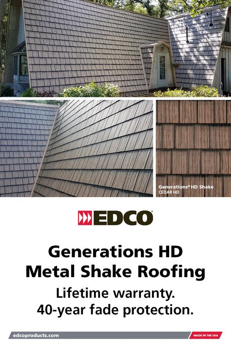 Metal And Shingle Roof Combination, Chimney Shroud, Metal Shake Roof, Shake Roofing, Roof Options, Shingles Roof, Metal Shingle Roof, Protection For Home, Metal Roof Houses