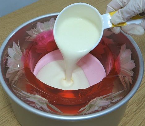 Gelatine Cake, Jelly Cake Recipe, Mirror Cakes, How To Make Gelatin, Jello Gelatin, Gelatin Art, 3d Jelly Cake, Jelly Flower, Jelly Desserts