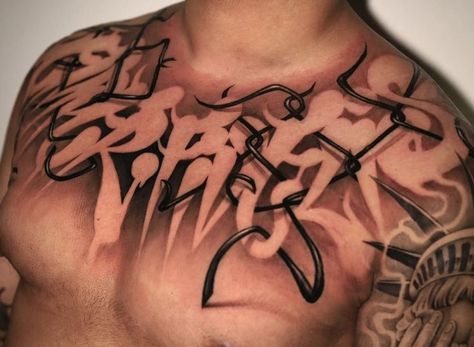 Back Tattoos For Guys Lettering, Chest Tattoo Writing, Stomach Tats, Acab Tattoo, Tattoo Lettering Alphabet, Chicanas Tattoo, Tattoo Graffiti, Nouveau Tattoo, Tattoo Lettering Styles