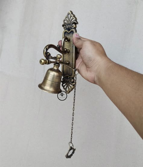 "✅ Screws included Color : Antique brass, silver, gold Size : Height 22cm / 8.4\" Lenght (with rope) 30cm / 11.8\" Witdh 4cm / 1.5\"" Redecorate Room, Retro Diner, Door Bell, Child Rearing, Antique Door, Brass Door, Door Knockers, Dream Decor, Dream House Decor