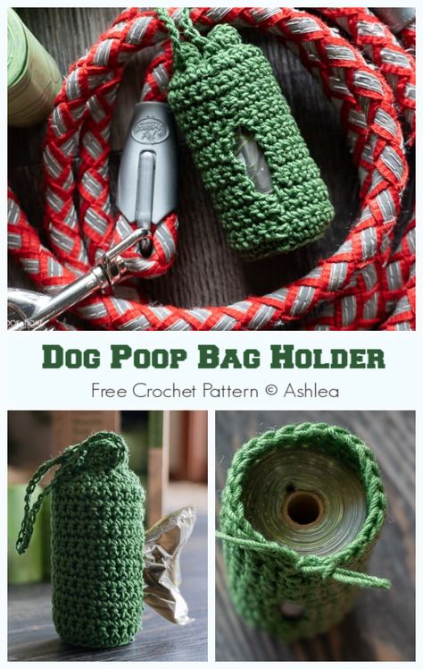 Crochet Dog Waste Bag Holder, Crochet Dog Poop Bag Holder, Crochet Dog Poop Bag Holder Free Pattern, Crochet Poop Bag Holder, Poop Bag Holder Diy, Dog Poop Bag Holder Diy, Bag Holder Crochet, Crochet Bag Holder, Dog Bag Holder