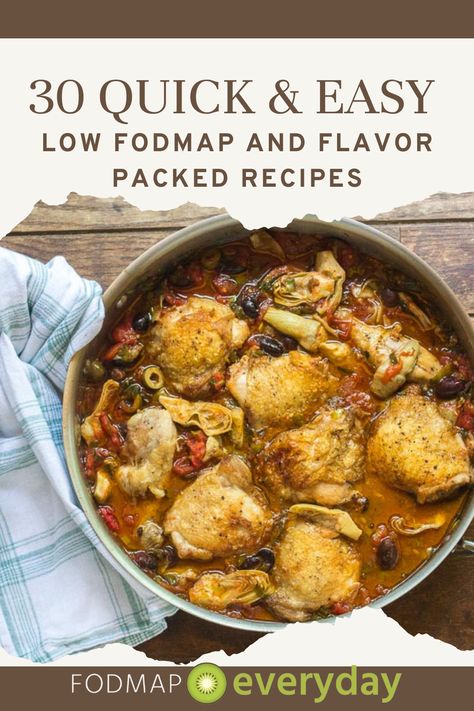 Easy Fodmap Recipes, Low Fodmap Chicken Recipes, Fodmap Chicken Recipes, Ibs Diet Recipes, Braised Dishes, Ibs Friendly Food, Fodmap Chicken, Fodmap Recipes Dinner, Low Fodmap Chicken