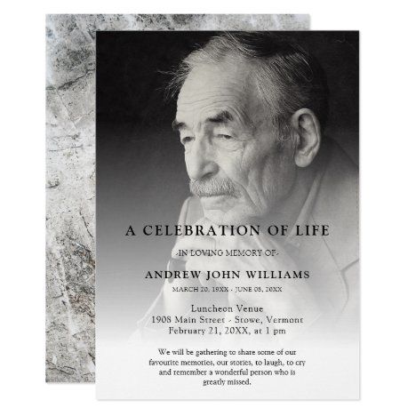 Personalized Photo Celebration of Life Funeral Invitation Celebration Of Life Invitations, Memorial Service Invitation, Memorial Cards For Funeral, Funeral Guest Book, Funeral Cards, Funeral Invitation, Memorial Cards, In Memory Of Dad, Funeral Program