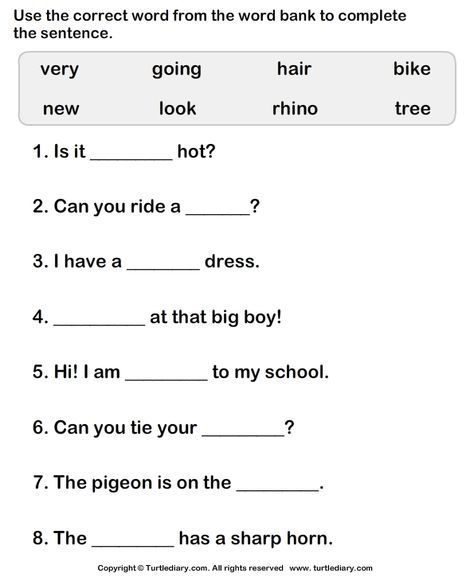 Download and print Turtle Diary's Fill in the Missing Words to Complete the Sentence worksheet. Our large collection of ela worksheets are a great study tool for all ages. Second Grade Writing Prompts, 3rd Grade Writing Prompts, Writing Sentences Worksheets, 1st Grade Reading Worksheets, Poetry Worksheets, Free Writing Prompts, Second Grade Writing, Reading Comprehension Kindergarten, Sight Word Sentences