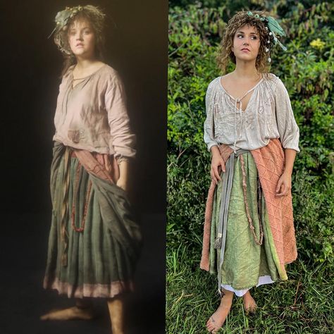 Cosplay Side by Side of Nori Brandyfoot 🌰🍂 I’m just so excited for this show and so excited for @dragoncon !!! I already have some things… | Instagram Hobbit Aesthetic Clothes, Hobbit Fashion, Hobbit Cosplay, Hobbit Costume, Hobbit Party, Fair Outfit, Forest Fashion, Ren Faire Costume, Fair Outfits