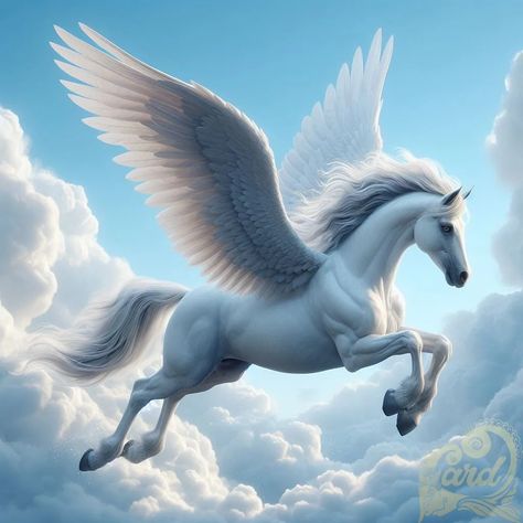 https://card9.com/ai/white-horse-has-wings Fantasy Pegasus, Angel Horse, Horse With Wings, White Pegasus, Logo Gallery Art, Angels Bible, Greek Monsters, Pegasus Art, Horse Images